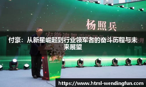 付豪：从新星崛起到行业领军者的奋斗历程与未来展望